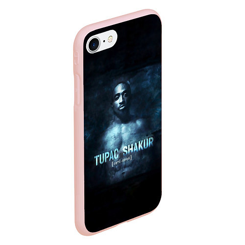 Чехол iPhone 7/8 матовый Tupac Shakur 1971-1996 / 3D-Светло-розовый – фото 2