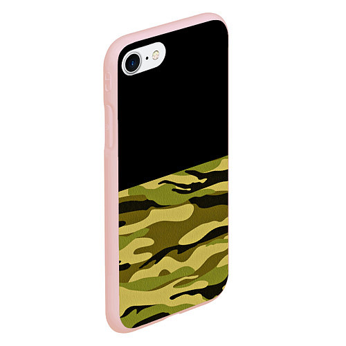 Чехол iPhone 7/8 матовый Лесной Камуфляж / 3D-Светло-розовый – фото 2