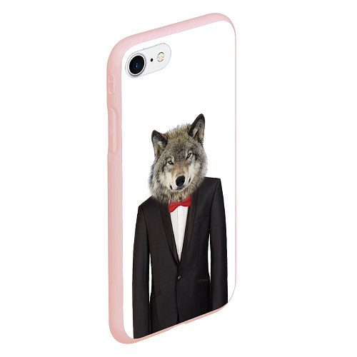 Чехол iPhone 7/8 матовый Мистер волк / 3D-Светло-розовый – фото 2