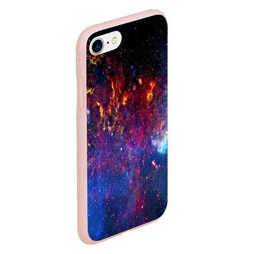 Чехол iPhone 7/8 матовый Космос / 3D-Светло-розовый – фото 2