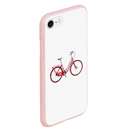 Чехол iPhone 7/8 матовый Велосипед / 3D-Светло-розовый – фото 2