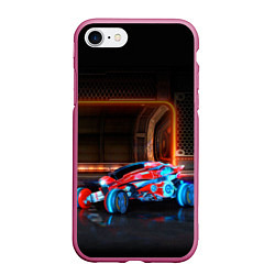 Чехол iPhone 7/8 матовый Rocket League, цвет: 3D-малиновый