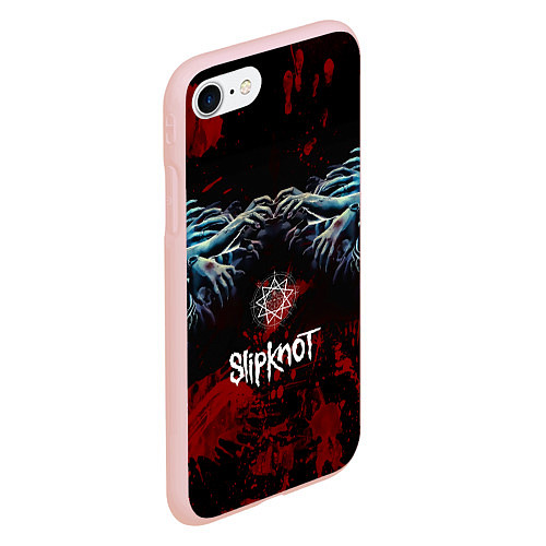Чехол iPhone 7/8 матовый Slipknot руки зомби / 3D-Светло-розовый – фото 2