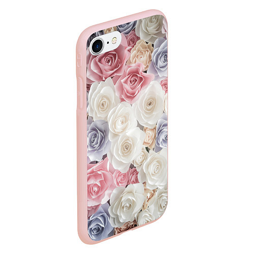 Чехол iPhone 7/8 матовый Букет из роз / 3D-Светло-розовый – фото 2