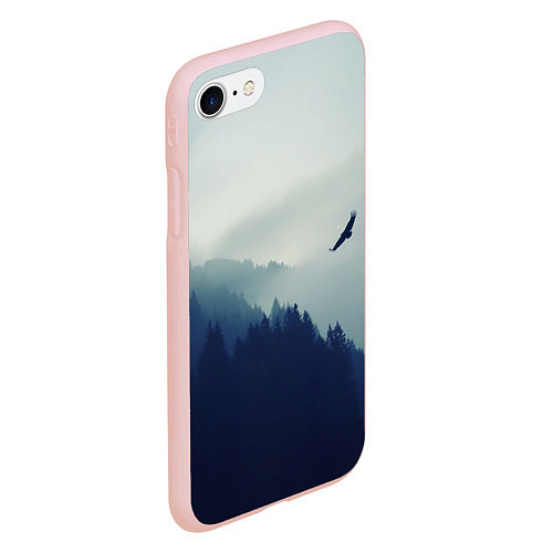 Чехол iPhone 7/8 матовый Орел над Лесом / 3D-Светло-розовый – фото 2
