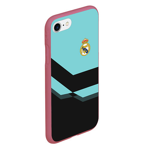 Чехол iPhone 7/8 матовый Real Madrid 2018 1 / 3D-Малиновый – фото 2