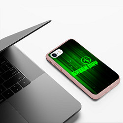 Чехол iPhone 7/8 матовый Green Day лучи, цвет: 3D-светло-розовый — фото 2