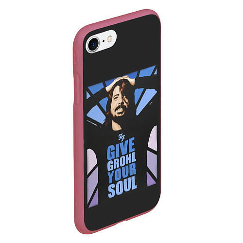 Чехол iPhone 7/8 матовый Give Grohl Your Soul / 3D-Малиновый – фото 2