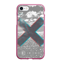Чехол iPhone 7/8 матовый The XX: Sea waves, цвет: 3D-малиновый