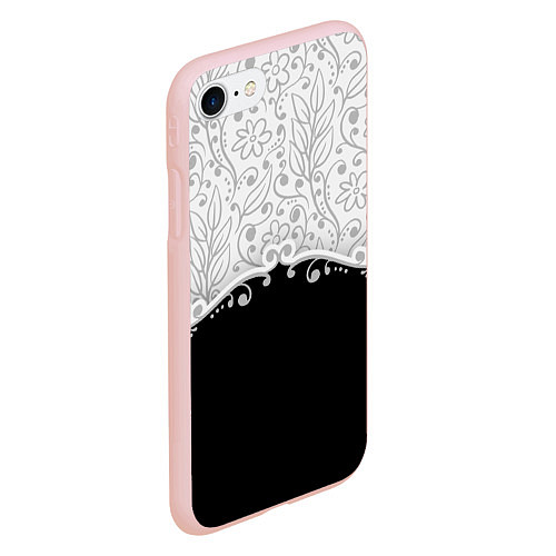 Чехол iPhone 7/8 матовый Флористика / 3D-Светло-розовый – фото 2
