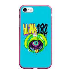 Чехол iPhone 7/8 матовый Заяц монстр Blink-182, цвет: 3D-малиновый