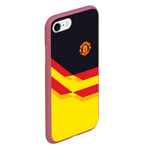 Чехол iPhone 7/8 матовый Manchester United / 3D-Малиновый – фото 2