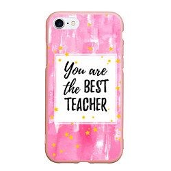 Чехол iPhone 7/8 матовый Лучший учитель, цвет: 3D-светло-розовый