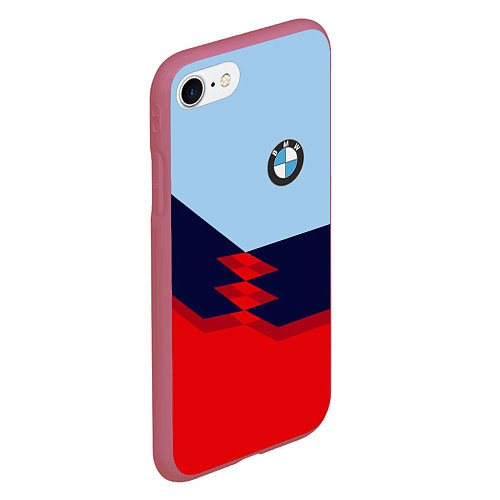 Чехол iPhone 7/8 матовый BMW БМВ / 3D-Малиновый – фото 2