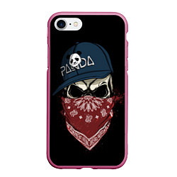 Чехол iPhone 7/8 матовый Bandit Skull, цвет: 3D-малиновый