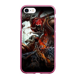 Чехол iPhone 7/8 матовый Darksiders: Rider, цвет: 3D-малиновый