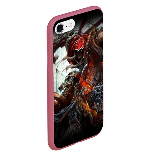 Чехол iPhone 7/8 матовый Darksiders: Rider / 3D-Малиновый – фото 2