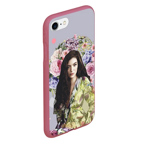 Чехол iPhone 7/8 матовый Lorde Floral / 3D-Малиновый – фото 2