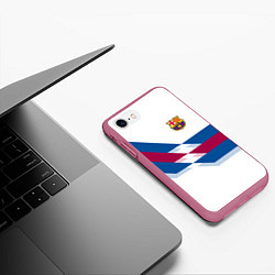 Чехол iPhone 7/8 матовый FC Barcelona, цвет: 3D-малиновый — фото 2