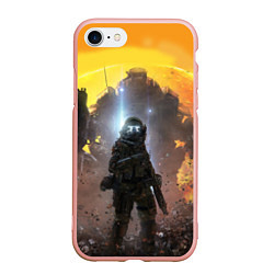 Чехол iPhone 7/8 матовый Titanfall: Robots War, цвет: 3D-светло-розовый