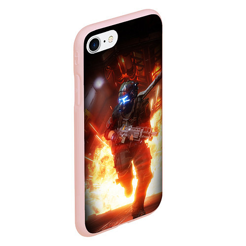 Чехол iPhone 7/8 матовый Titanfall fighter runs / 3D-Светло-розовый – фото 2