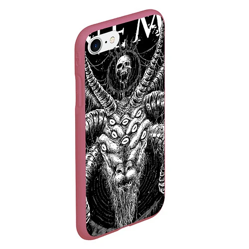 Чехол iPhone 7/8 матовый Arch Enemy: Devil / 3D-Малиновый – фото 2