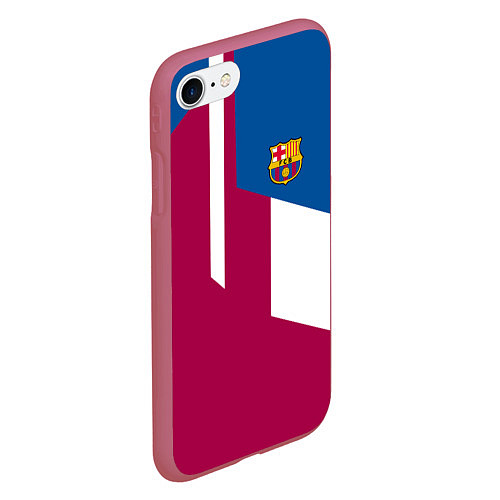 Чехол iPhone 7/8 матовый FC Barcelona 2018 / 3D-Малиновый – фото 2