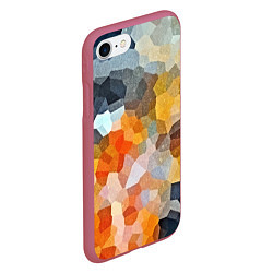 Чехол iPhone 7/8 матовый Мозаика в блеске, цвет: 3D-малиновый — фото 2