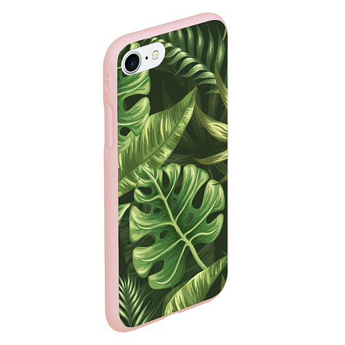 Чехол iPhone 7/8 матовый Доисторический лес / 3D-Светло-розовый – фото 2