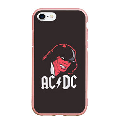 Чехол iPhone 7/8 матовый AC/DC Devil, цвет: 3D-светло-розовый