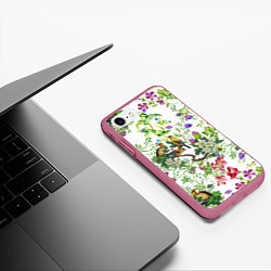 Чехол iPhone 7/8 матовый Райский остров, цвет: 3D-малиновый — фото 2