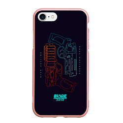 Чехол iPhone 7/8 матовый Blade Runner Guns, цвет: 3D-светло-розовый