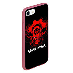 Чехол iPhone 7/8 матовый Gears of War: Red Skull, цвет: 3D-малиновый — фото 2