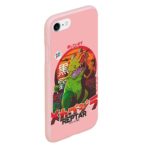 Чехол iPhone 7/8 матовый Godzilla Reptar / 3D-Светло-розовый – фото 2