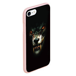 Чехол iPhone 7/8 матовый Оскал волка, цвет: 3D-светло-розовый — фото 2