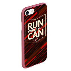 Чехол iPhone 7/8 матовый Run while you can, цвет: 3D-малиновый — фото 2