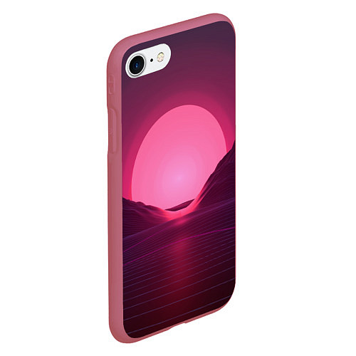 Чехол iPhone 7/8 матовый Cyber Sun / 3D-Малиновый – фото 2