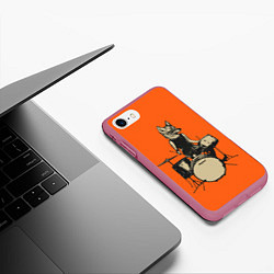 Чехол iPhone 7/8 матовый Drums Fox, цвет: 3D-малиновый — фото 2