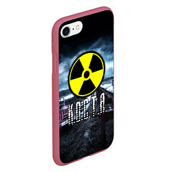 Чехол iPhone 7/8 матовый S.T.A.L.K.E.R: Костя, цвет: 3D-малиновый — фото 2