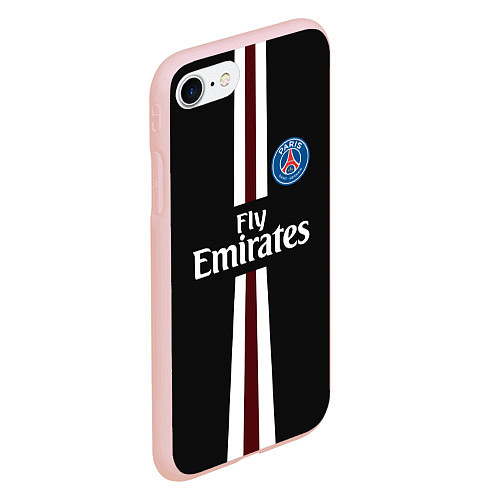 Чехол iPhone 7/8 матовый PSG FC: Black 2018 / 3D-Светло-розовый – фото 2