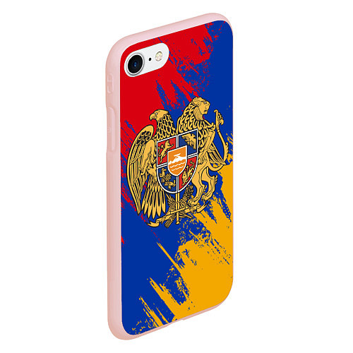 Чехол iPhone 7/8 матовый Герб и флаг Армении / 3D-Светло-розовый – фото 2