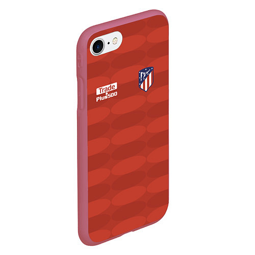 Чехол iPhone 7/8 матовый Atletico Madrid: Red Ellipse / 3D-Малиновый – фото 2