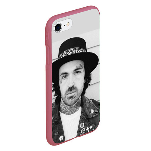 Чехол iPhone 7/8 матовый Yelawolf II: Mono photo / 3D-Малиновый – фото 2