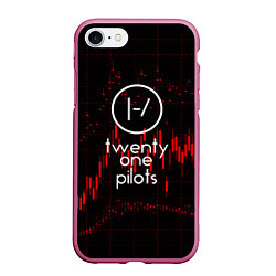 Чехол iPhone 7/8 матовый Twenty one pilots, цвет: 3D-малиновый