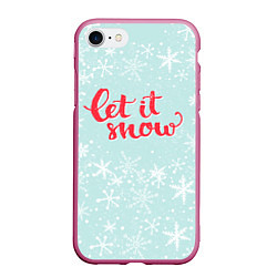 Чехол iPhone 7/8 матовый Let it snow, цвет: 3D-малиновый