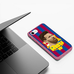 Чехол iPhone 7/8 матовый FCB Lionel Messi, цвет: 3D-малиновый — фото 2