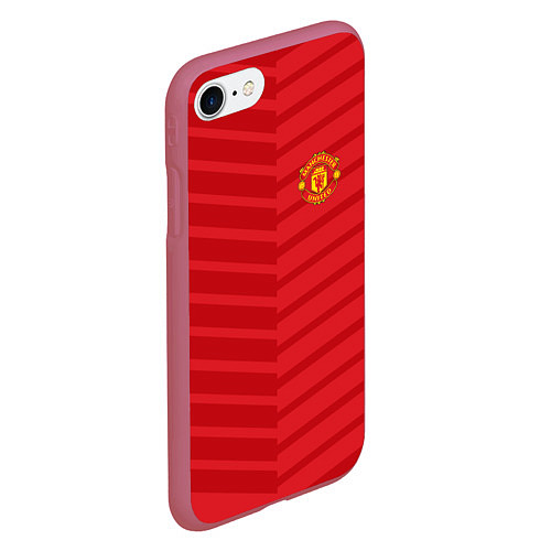 Чехол iPhone 7/8 матовый FC Manchester United: Reverse / 3D-Малиновый – фото 2