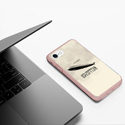 Чехол iPhone 7/8 матовый Led Zeppelin: Fly, цвет: 3D-светло-розовый — фото 2