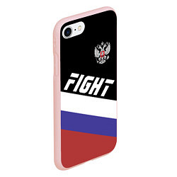 Чехол iPhone 7/8 матовый Fight Russia, цвет: 3D-светло-розовый — фото 2