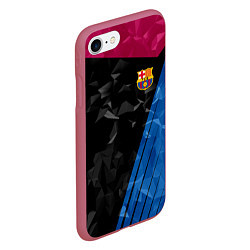 Чехол iPhone 7/8 матовый FC Barcelona: Abstract, цвет: 3D-малиновый — фото 2